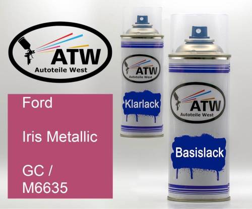 Ford, Iris Metallic, GC / M6635: 400ml Sprühdose + 400ml Klarlack - Set, von ATW Autoteile West.